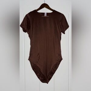 Victoria’s Secret Bodywear FeatherSoft Short Sleeve Black Bodysuit Women XXL NEW